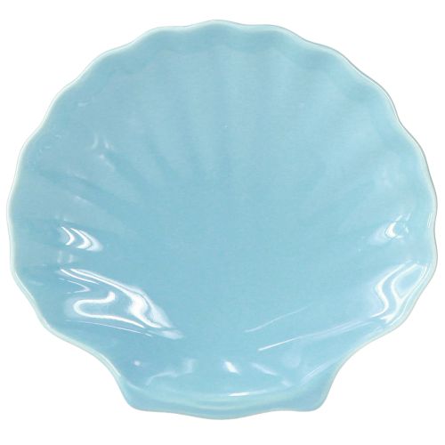 Article Assiette coquillage bol maritime céramique bleu blanc 14 cm 3 pièces