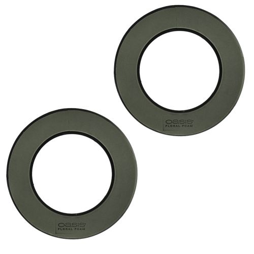 Floristik24 Anneau de couronne de mousse florale noir Ø30cm 2 pcs