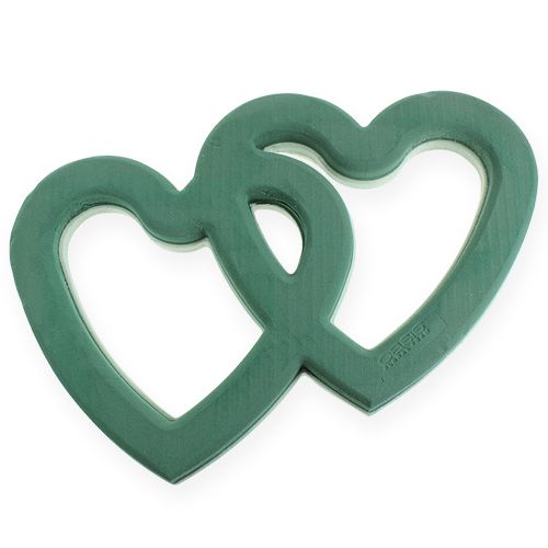 Floristik24 Duo de mousse florale humide coeur 37cm avec ventouse 2 pièces