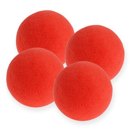 Boules de mousse florale couleur rouge 9 cm (lot de 4)