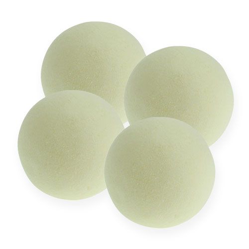 Floristik24 Boules mousse à piquer crème 9cm 4 pièces