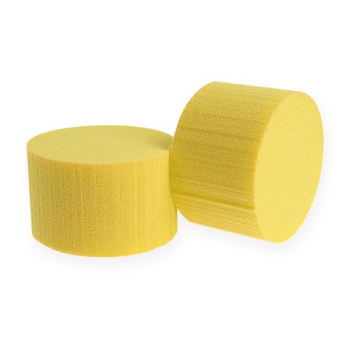 Floristik24 Mousse à piquer cylindre diam. 8cm jaune 6 pièces