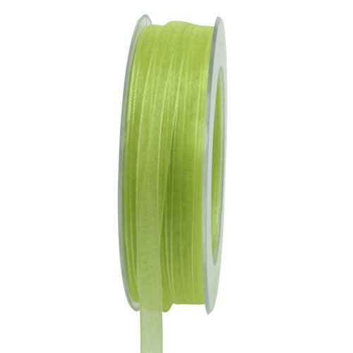 Ruban en organza lisière tissée 50 m vert clair