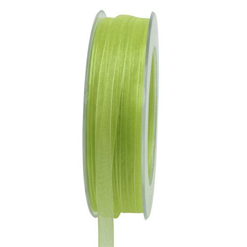 Floristik24 Ruban organza vert clair 7mm 50m