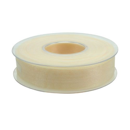 Article Ruban organza avec lisière 2.5cm 50m crème