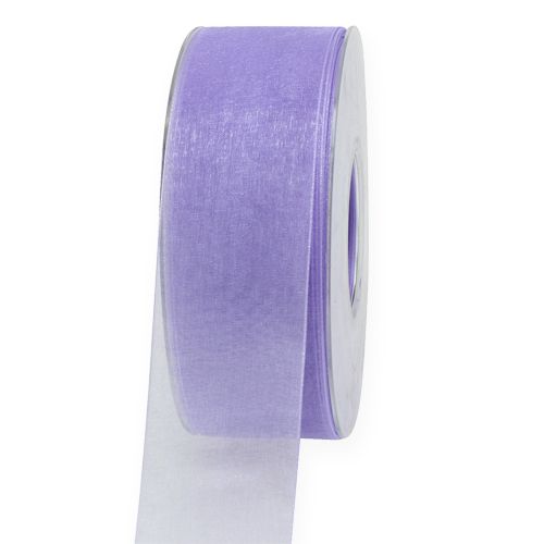 Floristik24 Ruban organza avec lisière 40mm 50m violet clair