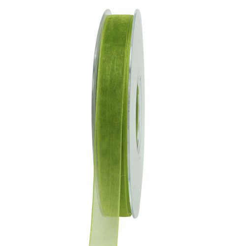 Floristik24 Ruban organza vert ruban cadeau bord tissé vert olive 15mm 50m