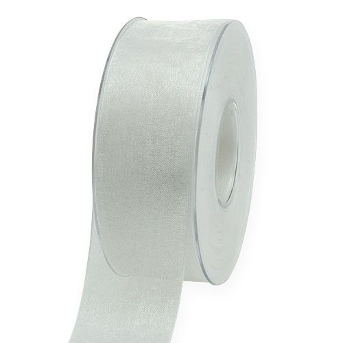 Ruban organza ruban cadeau ruban blanc lisière 40mm 50m