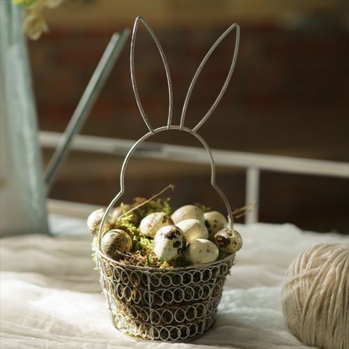 Floristik24 Panier de Pâques panier en fil Lapin de Pâques Shabby Ø12cm H26,5cm