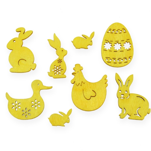Assortiment en bois avec motifs de Pâques 2cm - 4cm 108pcs