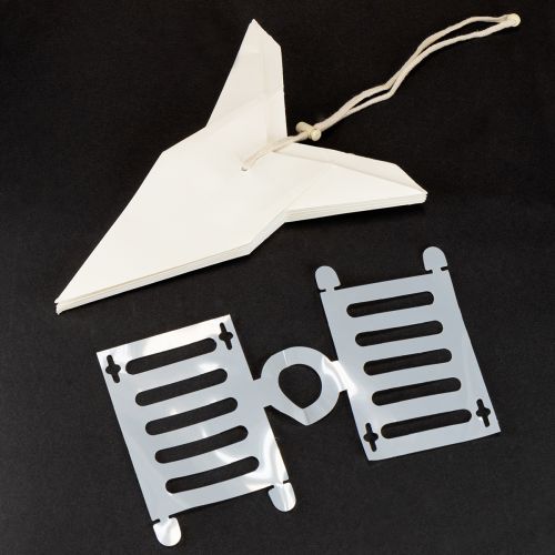 Article Étoiles de Noël en papier style scandinave, blanc crème, 45 cm, lot de 3