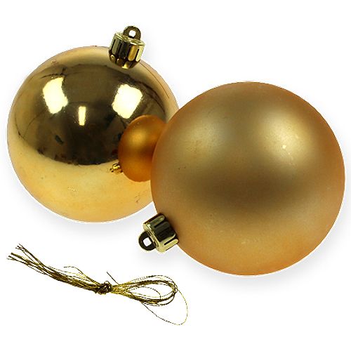 Article Boule de Noël dorée 10cm 4 pcs