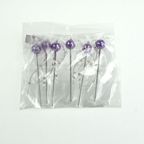 Floristik24 Épingle décorative avec perle 11,5 cm 6 p.