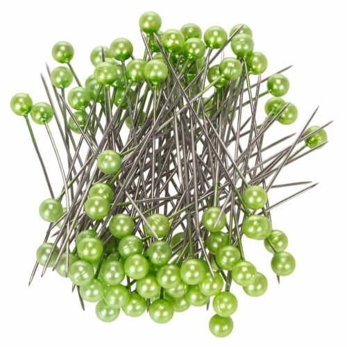 Épingles à tête de nacre Ø6 mm 65 mm vert pomme