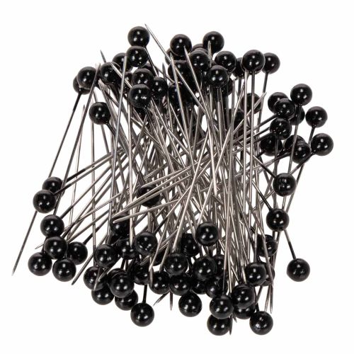 Épingles à tête de nacre Ø6 mm 65 mm noires