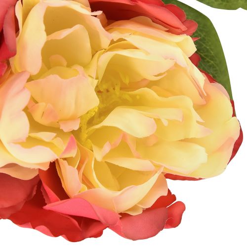 Article Pivoines Fleurs en Soie Fleurs Artificielles Rose Jaune 68cm