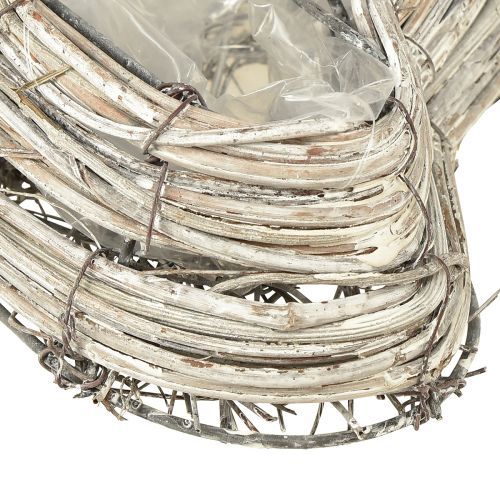 Article Vignes en rotin cœur végétal blanc naturel 13cmx14cm 2pcs