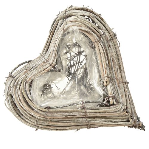 Article Vignes en rotin cœur végétal blanc naturel 13cmx14cm 2pcs