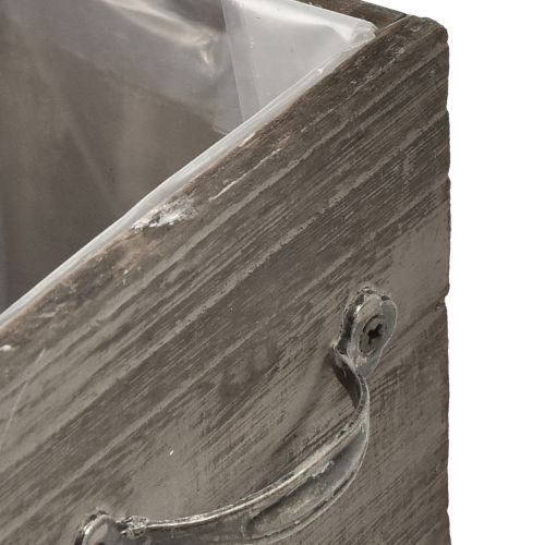 Article Bacs à plantes aspect tiroir - gris-brun, différentes tailles - rangement polyvalent et décoratif - lot de 2