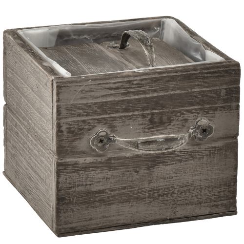 Article Bacs à plantes aspect tiroir - gris-brun, différentes tailles - rangement polyvalent et décoratif - lot de 2