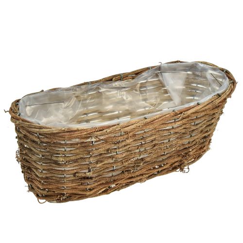 Floristik24 Panier à plantes panier ovale vigne bol à plantes naturel L30cm