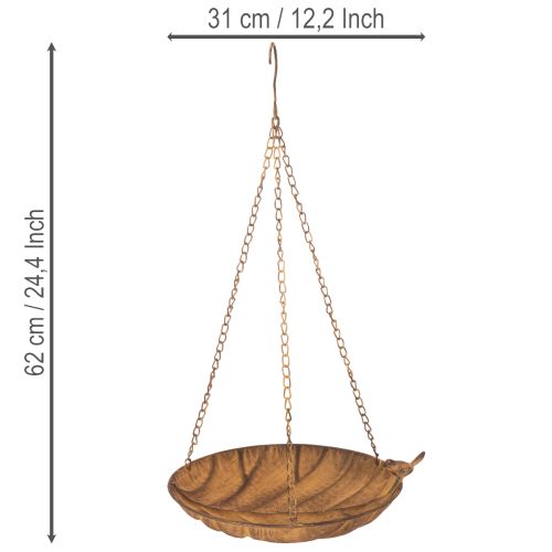 Coupe suspendue décorative, décoration de jardin, aspect rouille, Ø31cm, L62cm | Floristik24.be