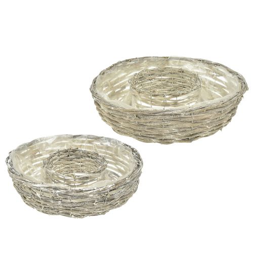 Floristik24 Bol à plantes anneau à plantes saule blanc naturel Ø35/30cm lot de 2