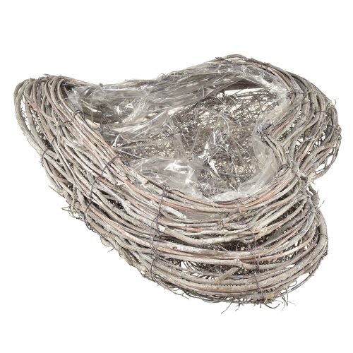 Article Bol à plantes rotin courbé blanc naturel 30x35cm 2pcs