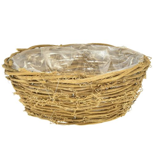 Floristik24 Bol à plantes rond vigne naturel Ø23cm H9,5cm
