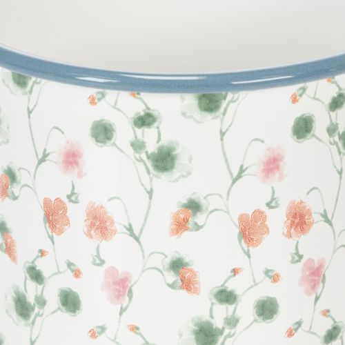 Article Pot de fleurs en émail, coupe décorative à motifs floraux, Ø11cm