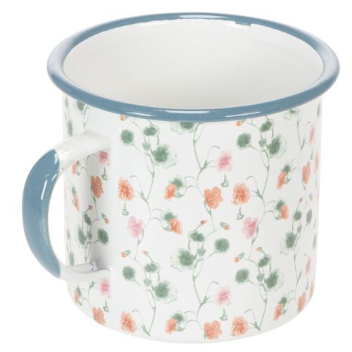 Article Pot de fleurs en émail, coupe décorative à motifs floraux, Ø11cm