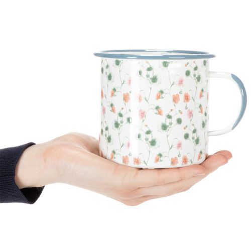 Article Pot de fleurs en émail, coupe décorative à motifs floraux, Ø11cm