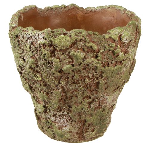Article Cache-pot jardinière rustique vert marron Ø21cm H19,5cm