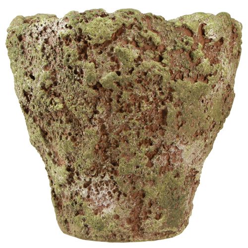 Article Cache-pot jardinière rustique vert marron Ø21cm H19,5cm