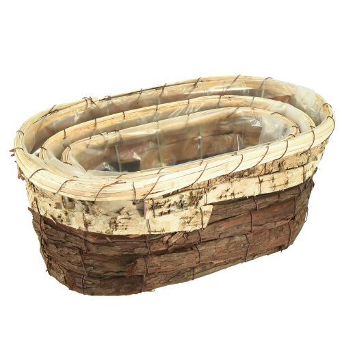 Article Bac à plantes, bois naturel, 3 couleurs, L29,5/25/23cm, lot de 3
