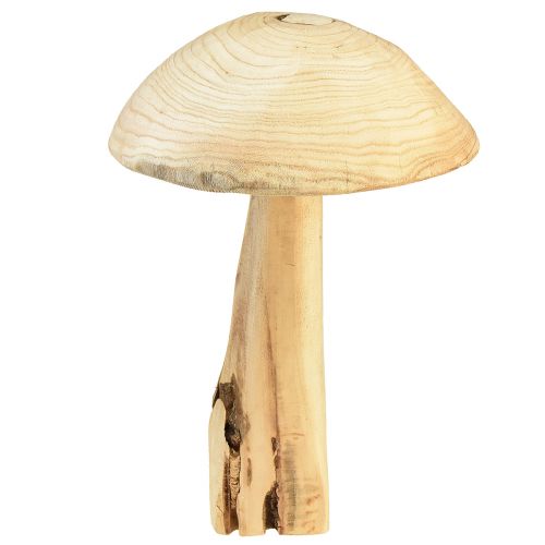 Floristik24 Sculpture champignon en bois d'orme naturel - Design rustique, 37 cm - Décoration de jardin et d'intérieur stylée