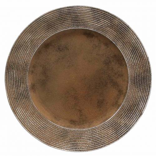 Floristik24 Assiette décorative en plastique effet rouille Ø33cm