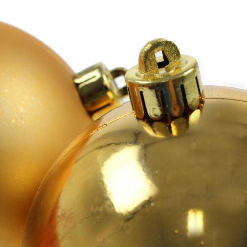 Article Boules de sapin de Noël en plastique doré 8cm 6pcs