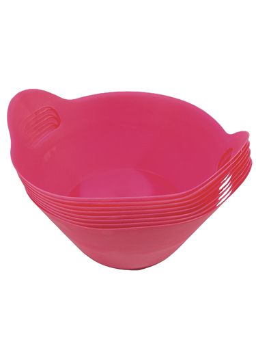 Floristik24 Bols en plastique avec poignées Ø27cm 8pcs. rose