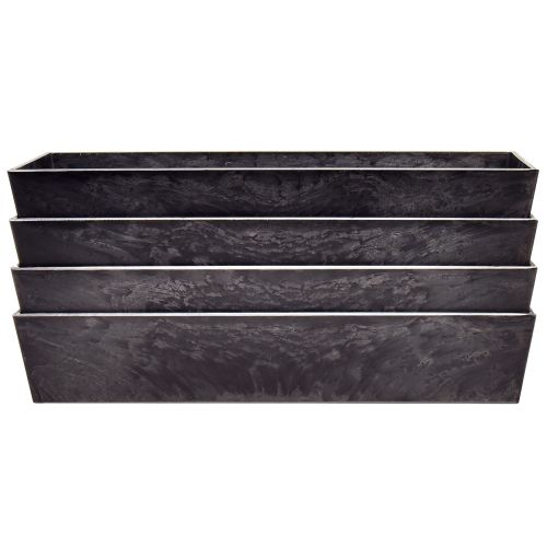 Pot de fleurs polyvalent en plastique gris – rectangulaire, 37 cm – idéal pour le jardinage intérieur et extérieur | Floristik24.be