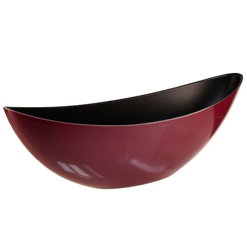 Article Bol demi-lune moderne rouge foncé en plastique 39 cm - polyvalent pour la décoration - 2 pièces