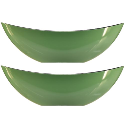 Article Bol demi-lune vert moderne en plastique 39 cm - polyvalent pour la décoration - 2 pièces