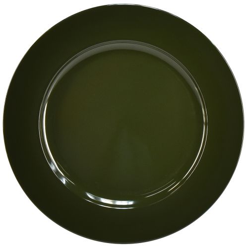 Assiette élégante en plastique vert foncé 28 cm 4pcs