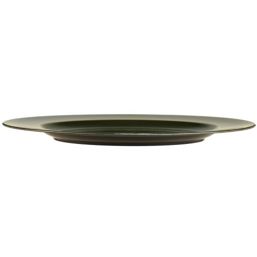Article Assiette élégante en plastique vert foncé 28 cm 4pcs