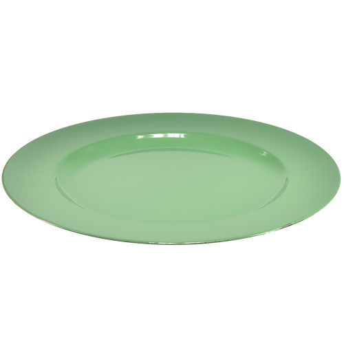 Article Assiette en plastique vert robuste – 28 cm, parfaite pour la décoration quotidienne et les activités de plein air – Lot de 4