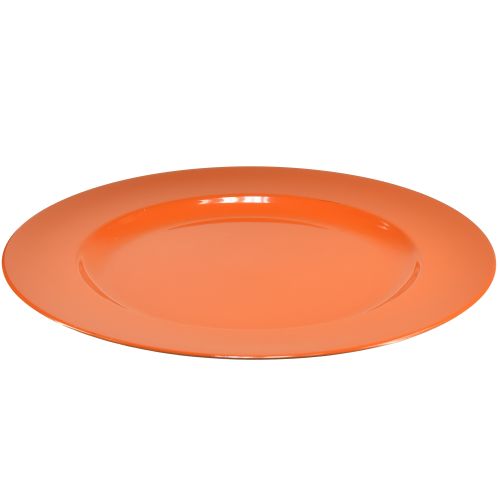 Article Assiettes en plastique orange – 28 cm – Idéales pour les fêtes et la décoration – Paquet de 4