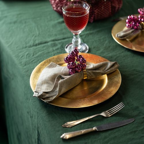 Floristik24 Assiette en plastique Ø33cm dorée effet feuille d'or