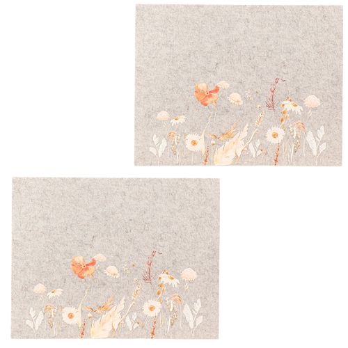 Article Sets de table en feutre avec motif floral – sets de table élégants pour une décoration de table naturelle 45x35cm 2 pièces