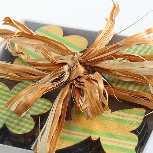 Floristik24 Ruban en raphia Bicolor or-crème 200 m