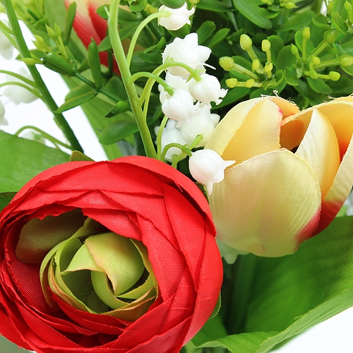 Article Bouquet de marguerites et de tulipes, rouge